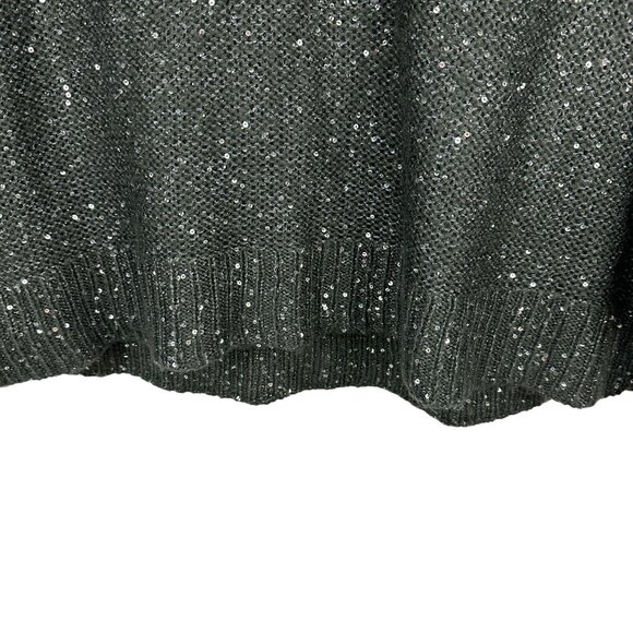 Apt 9 Womens 3X Black Sequin Pullover Sweater V Neck Long Sleeves - Picture 3 of 10